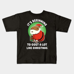 It's begining to cost a lot like Christmas Capybara Christmas Kids T-Shirt